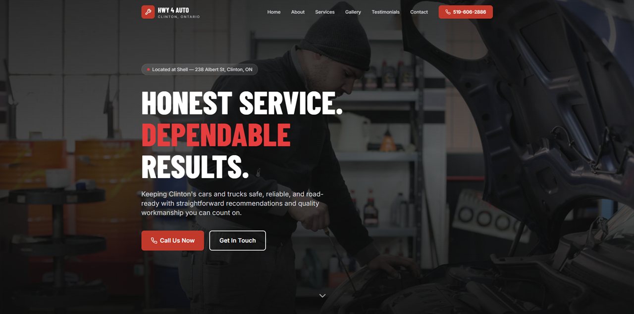 HWY 4 Auto website built by Keyway Marketing Group